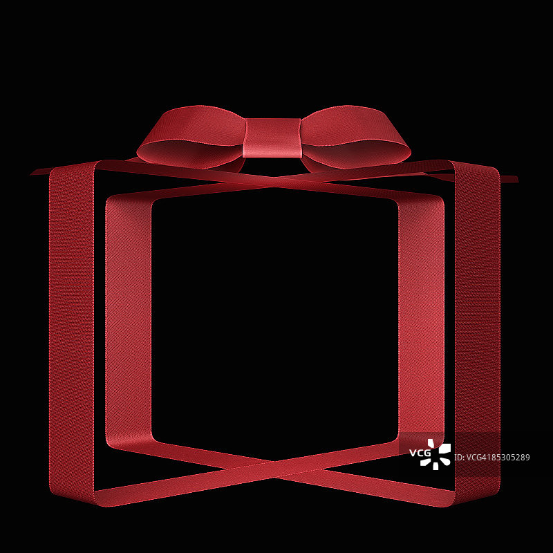 红色丝带包裹的透明礼物图片素材