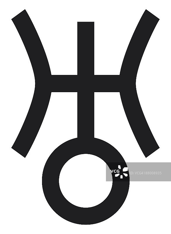 黑白图天王星占星符号图片素材