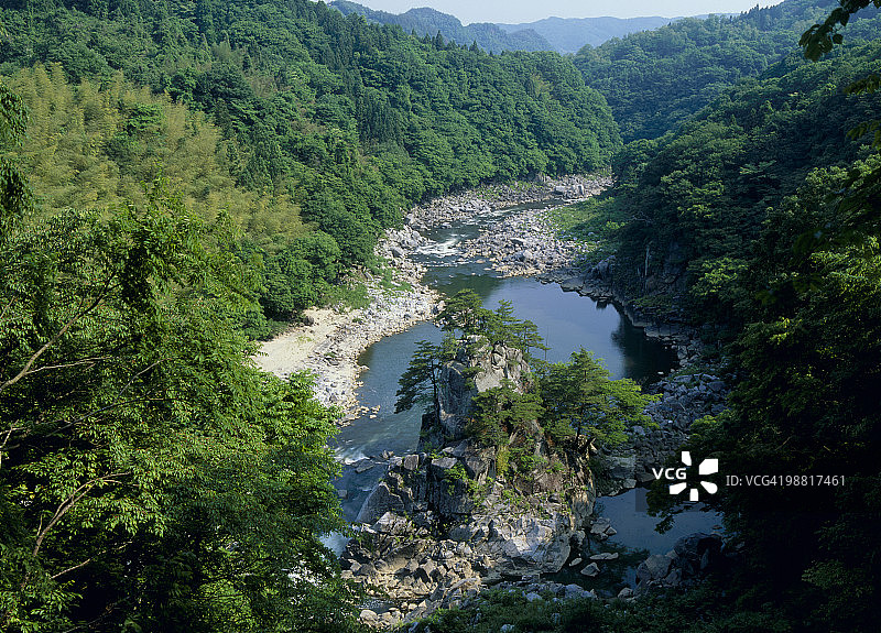 日本福岛，福岛的深沼河图片素材