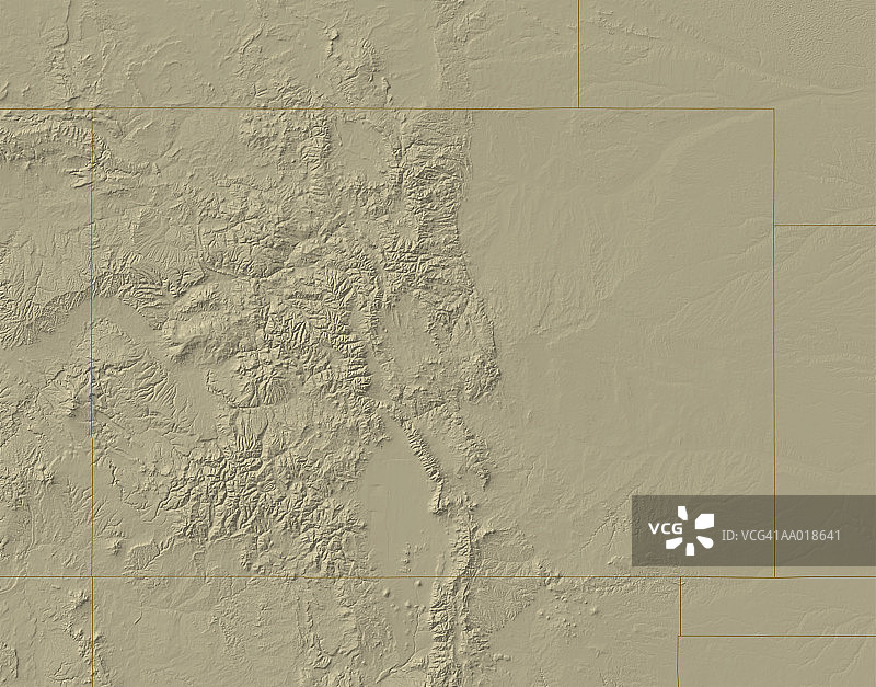 科罗拉多州地形图图片素材