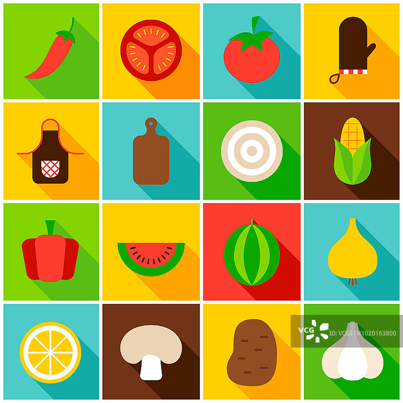 蔬菜彩色图标图片素材