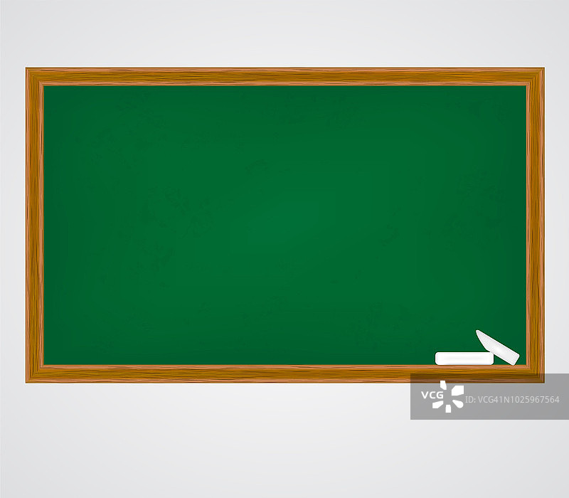 学校或大学用黑板写粉笔。矢量空白模板横幅，海报，公告。学习符号，老式教室属性。教育的概念。图片素材