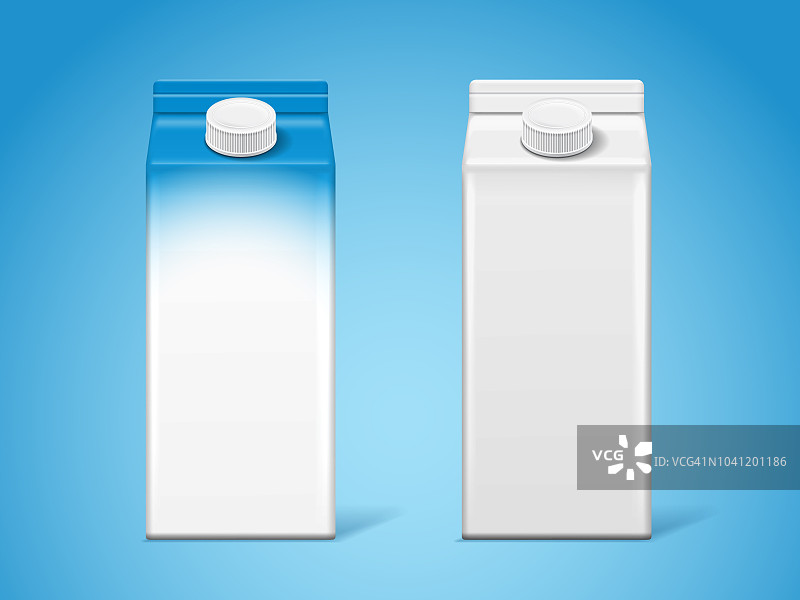 空白纸盒牛奶盒或纸3d容器图片素材