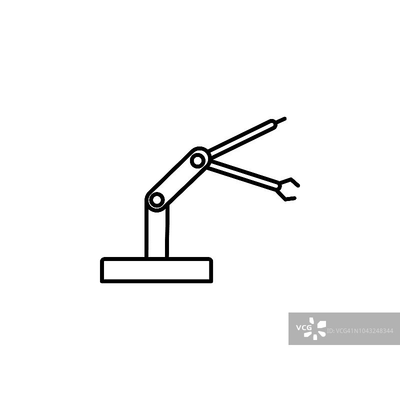 机器人手臂工业机器人图标。移动概念和web应用的未来技术图标元素。细线机器人手臂工业机器人图标可用于网页和移动图片素材