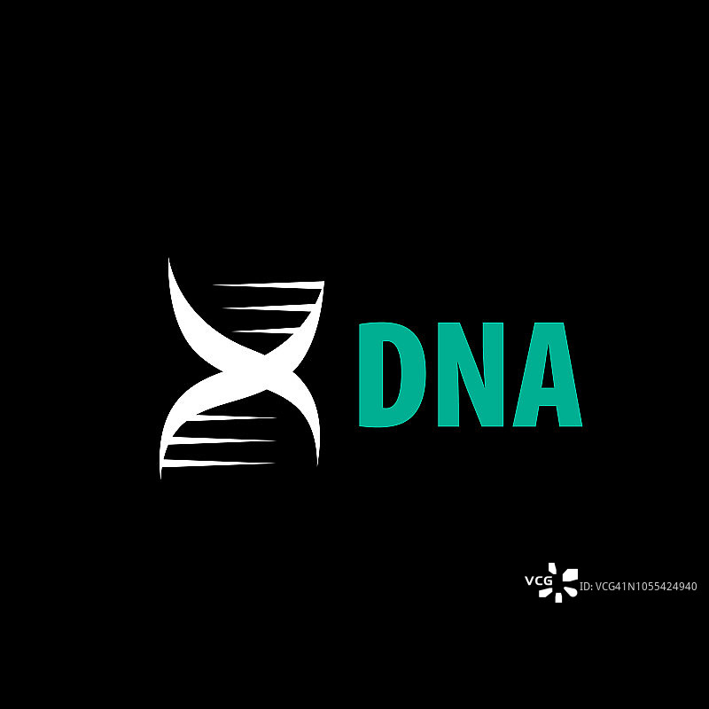 以螺旋DNA的形状签名。矢量插图。图片素材