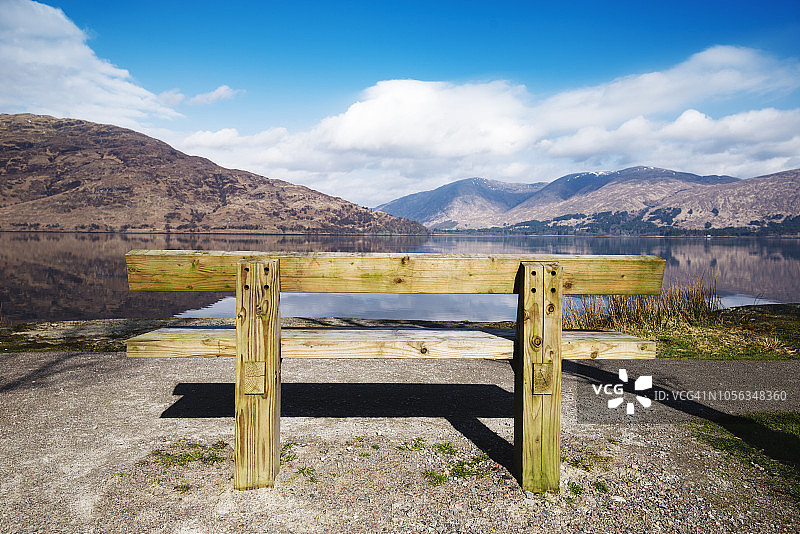 英国，苏格兰，观湖，空木凳图片素材