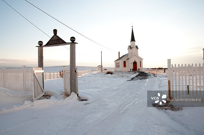 挪威北部奈斯比的木制教堂图片素材