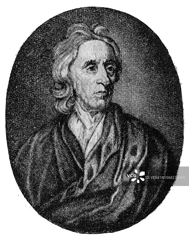 约翰·洛克(1632年8月29日- 1704年10月28日)，英国哲学家、医生图片素材