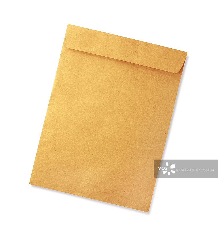 棕色信封孤立在白色背景图片素材