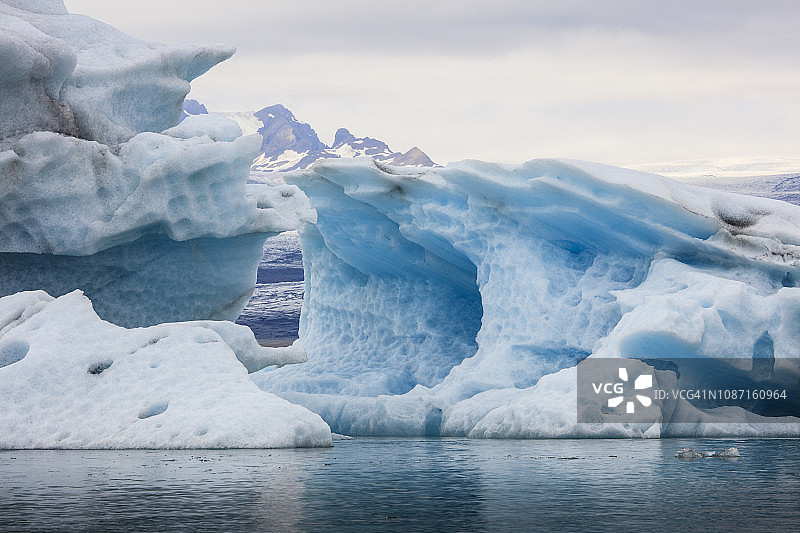 冰岛jokulsarlonglacier泻湖中的冰山图片素材
