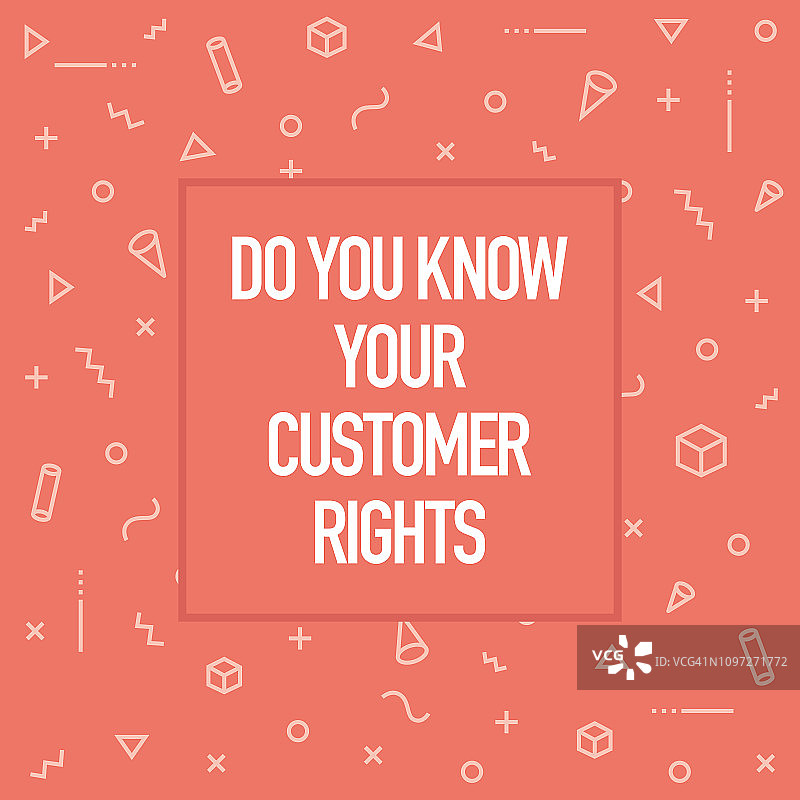 你知道你的客户权利吗?鼓舞创意动机引用海报模板。矢量排版-插图图片素材