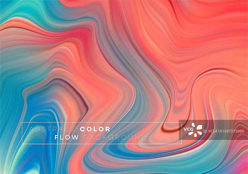 现代彩色流动海报。波浪液体形状在黑色背景。你的设计项目的美术设计。矢量图图片素材