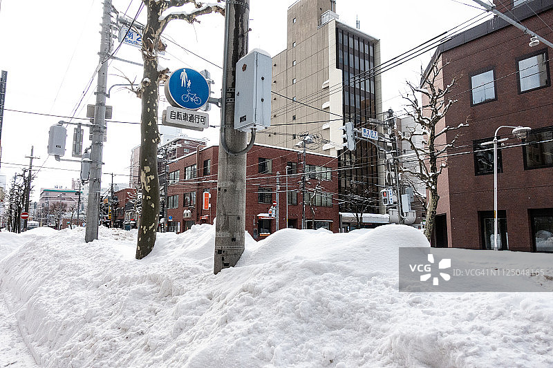 日本北海道札幌市雪城街道图片素材