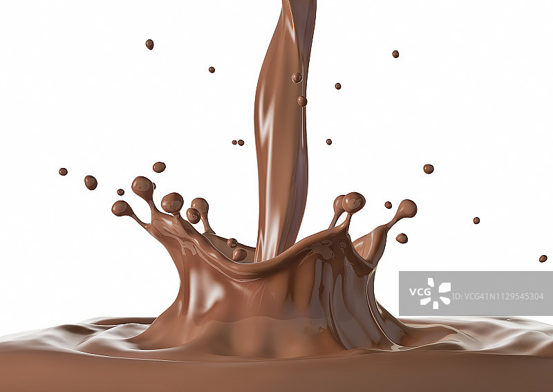 液体巧克力皇冠溅起涟漪，插图图片素材