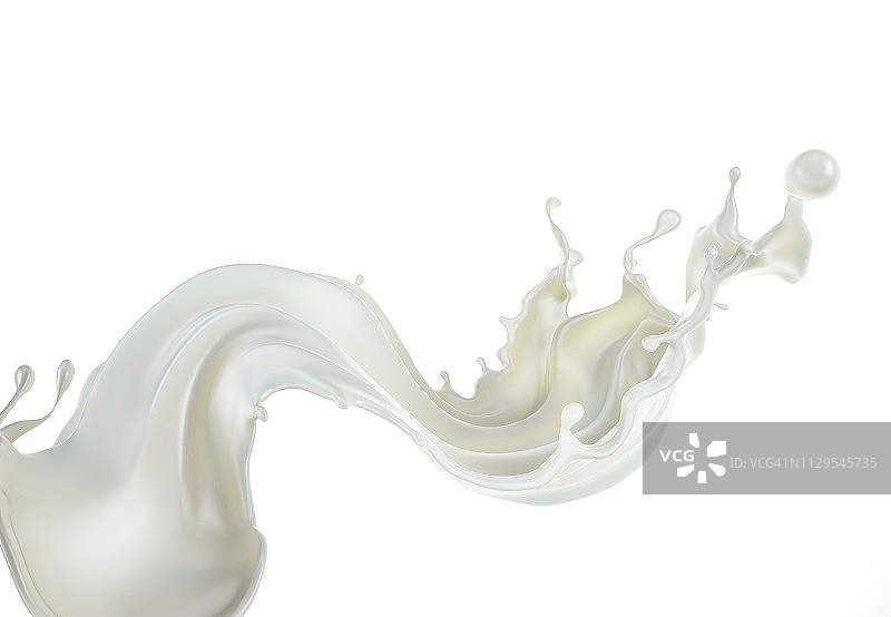 牛奶在空中飘扬，插画图片素材