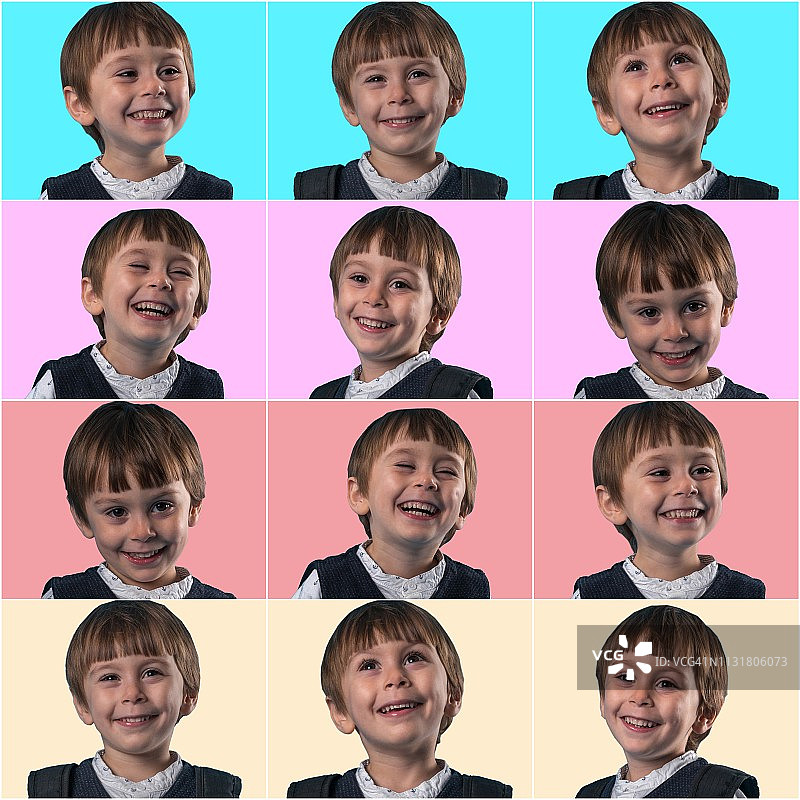 小男生做各种各样的面部表情图片素材