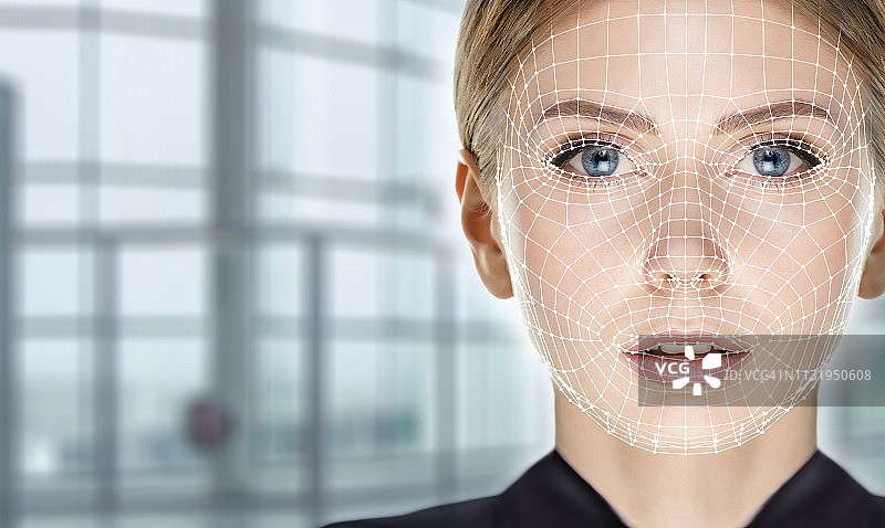 人脸识别系统概念图片素材