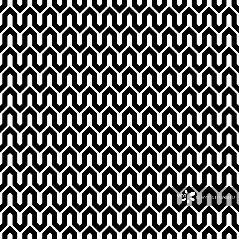 抽象无缝图案背景。迷宫黑色几何设计元素孤立在白色背景。矢量图图片素材