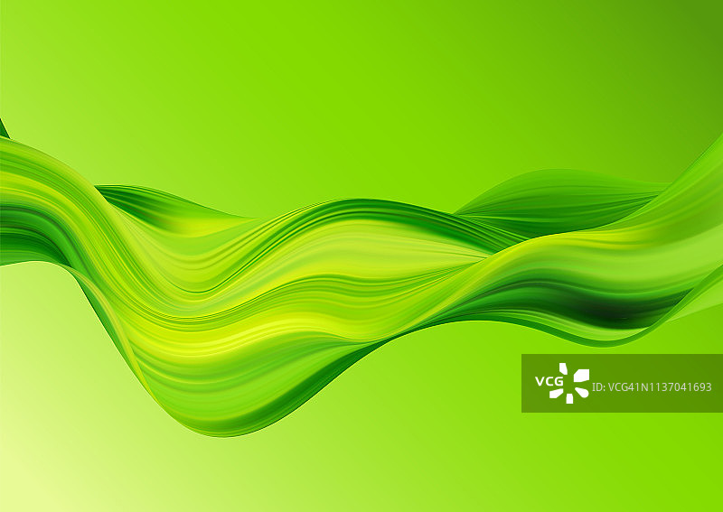 抽象的绿色背景与波浪。图片素材