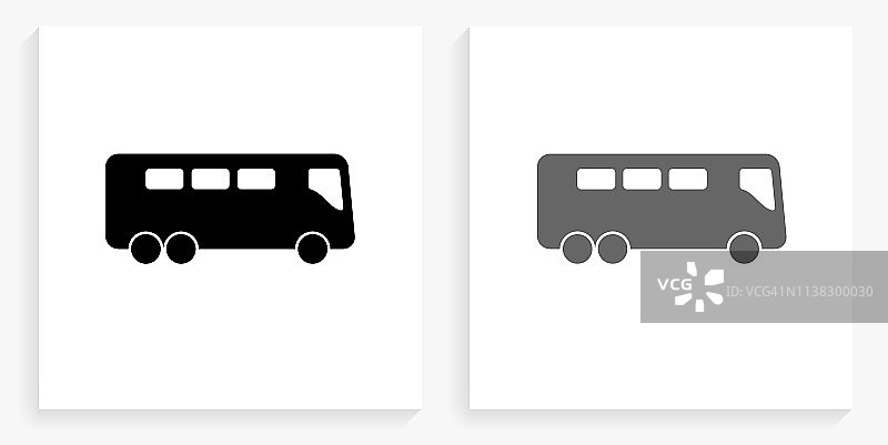 巴士黑白方块图标图片素材
