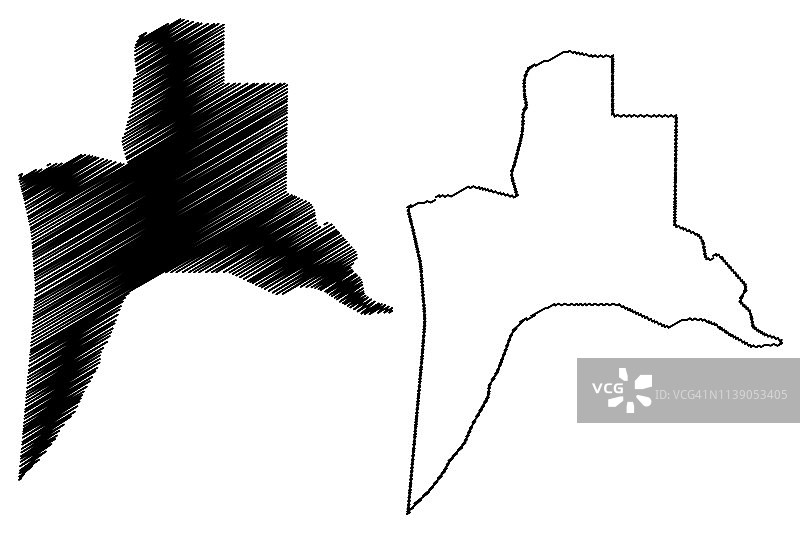 巴士拉省地图矢量图片素材