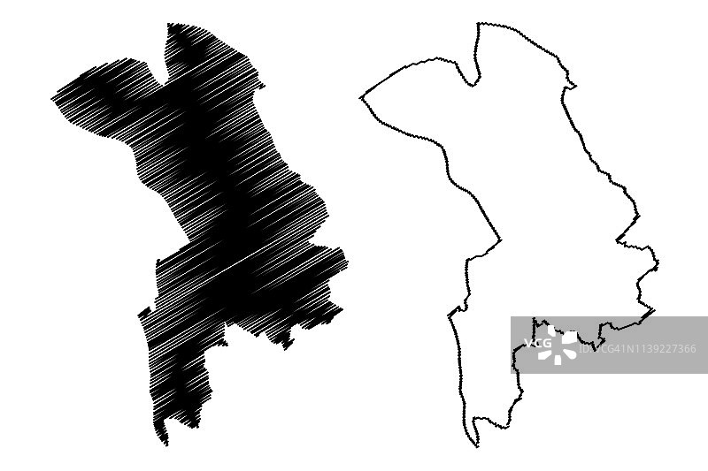 哈拉比亚省地图矢量图片素材