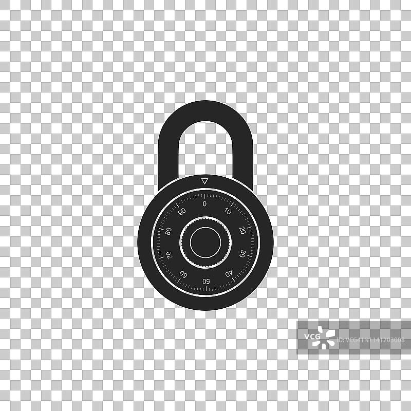 安全组合锁轮图标隔离在透明的背景。组合挂锁。保护的概念。密码的信号。平面设计。矢量图图片素材