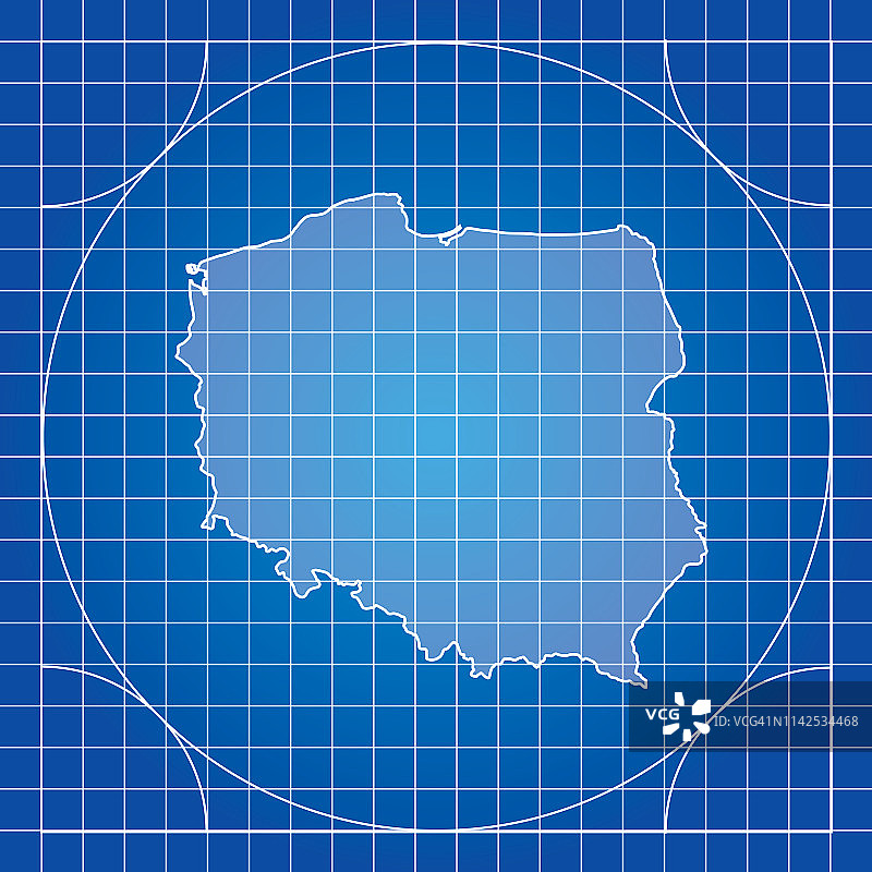 蓝图波兰地图图片素材