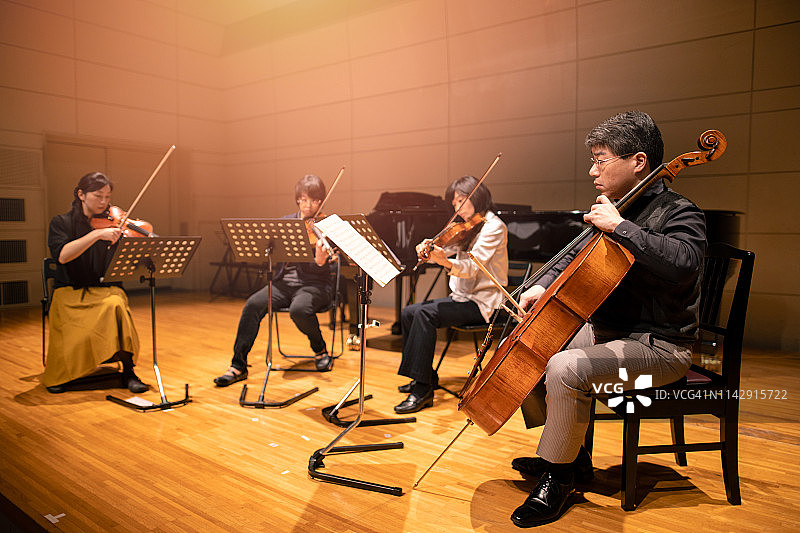小提琴和大提琴音乐会图片素材
