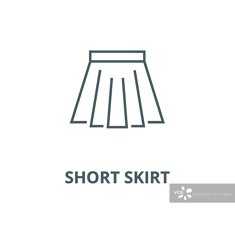 短裙矢量线图标，线性概念，轮廓符号，符号图片素材