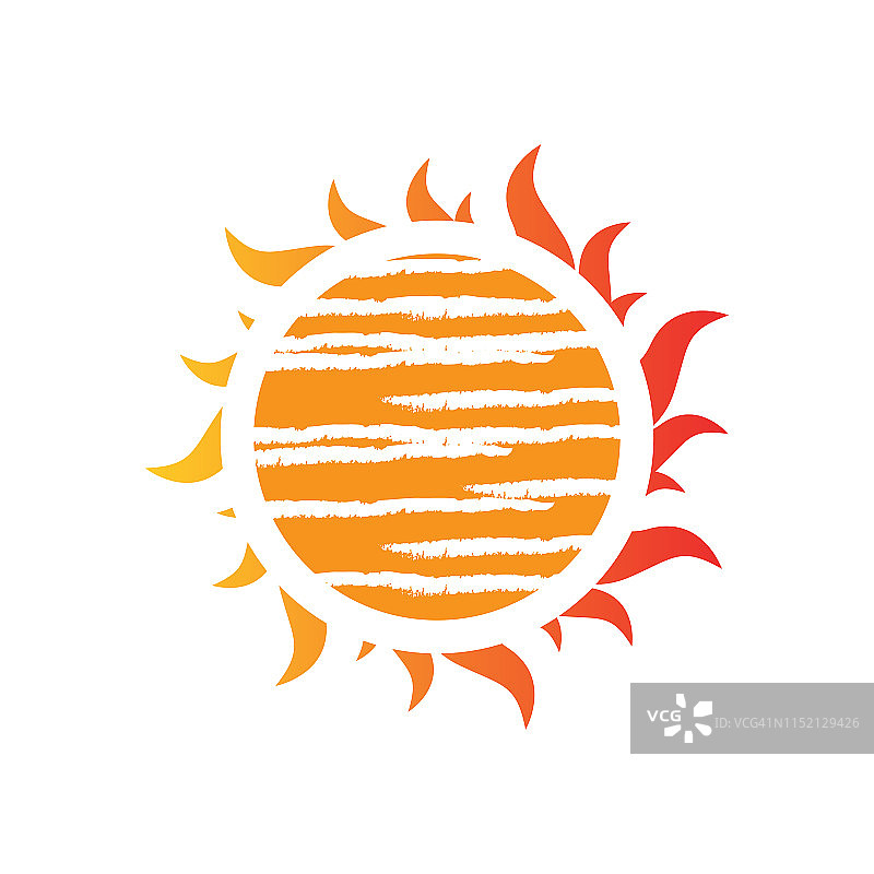太阳矢量标志夏季图标设计。图片素材