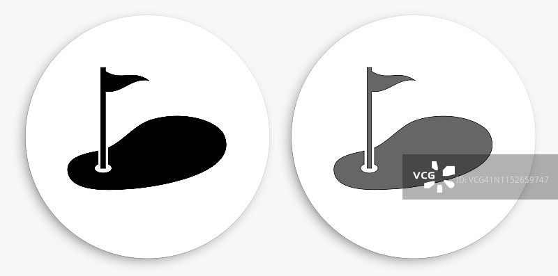 高尔夫黑白圆形图标图片素材