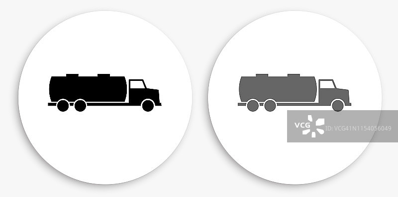 汽油卡车黑白圆形图标图片素材