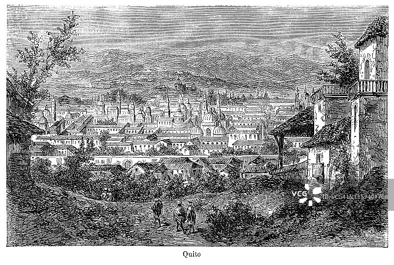厄瓜多尔首都基多(1887年)图片素材