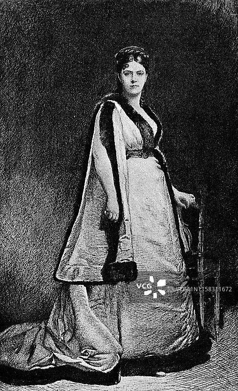 《帕斯卡夫人》Leon Bonnat著- 19世纪图片素材