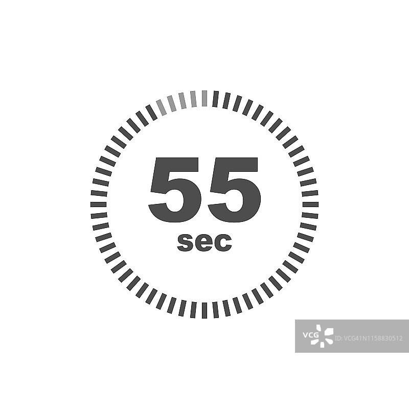 计时器55秒图标。简单的设计图片素材
