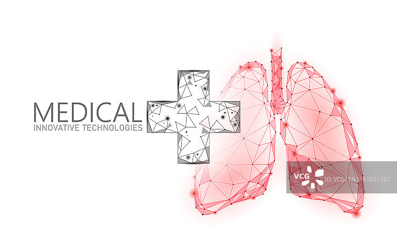 医用十字符号肺医生在线概念。医疗咨询app。Web医疗保健诊断药店网络横幅。交付市场背景低聚向量图片素材