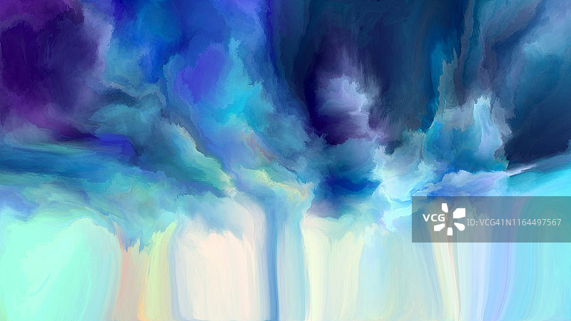 流云，彩绘艺术背景。图片素材
