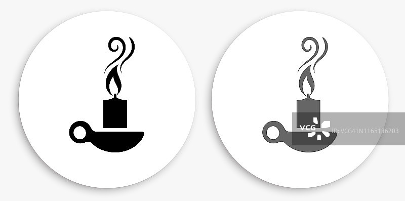 蜡烛黑色和白色圆形图标图片素材