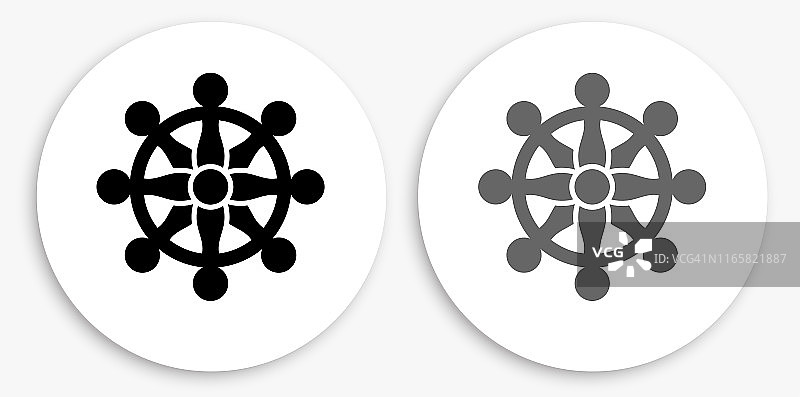 佛教黑白圆形图标图片素材