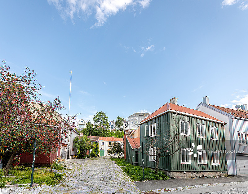 挪威特隆赫姆的一个迷人的小镇图片素材