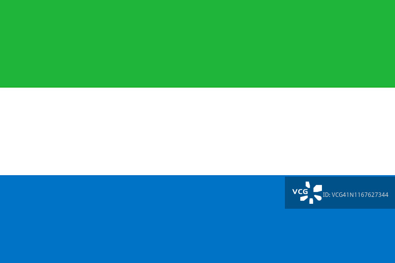 塞拉利昂国旗。塞拉利昂的矢量旗。弗里敦图片素材