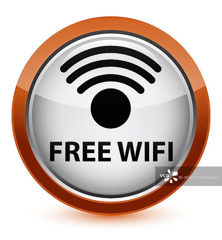 免费wifi水晶棕色圆形按钮图片素材