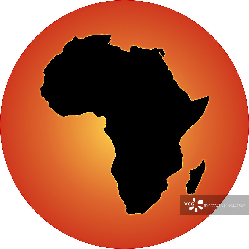 发光的非洲地图图片素材