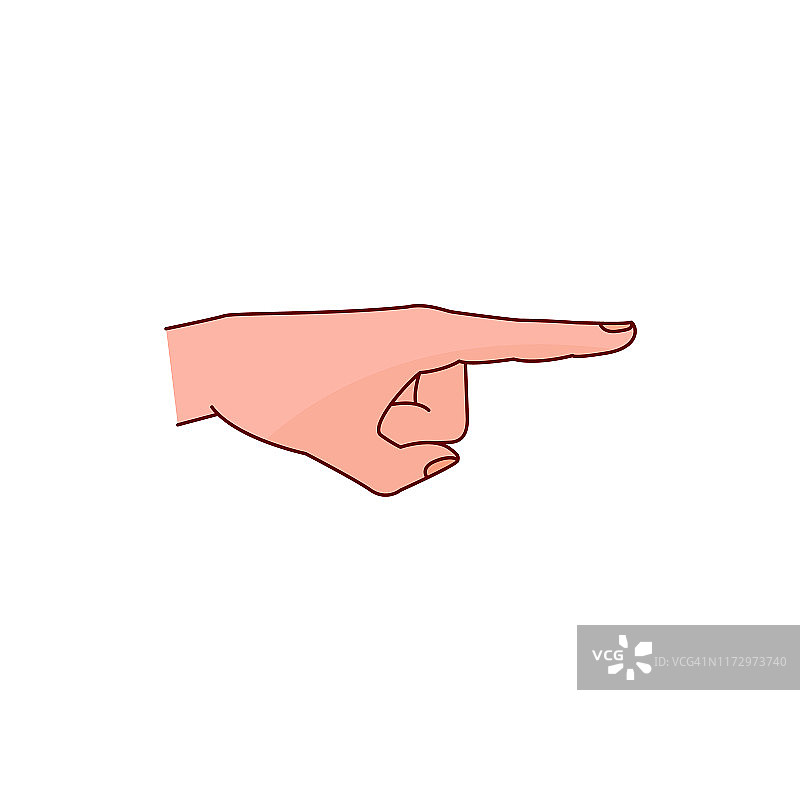 矢量卡通男人的手食指指着图片素材