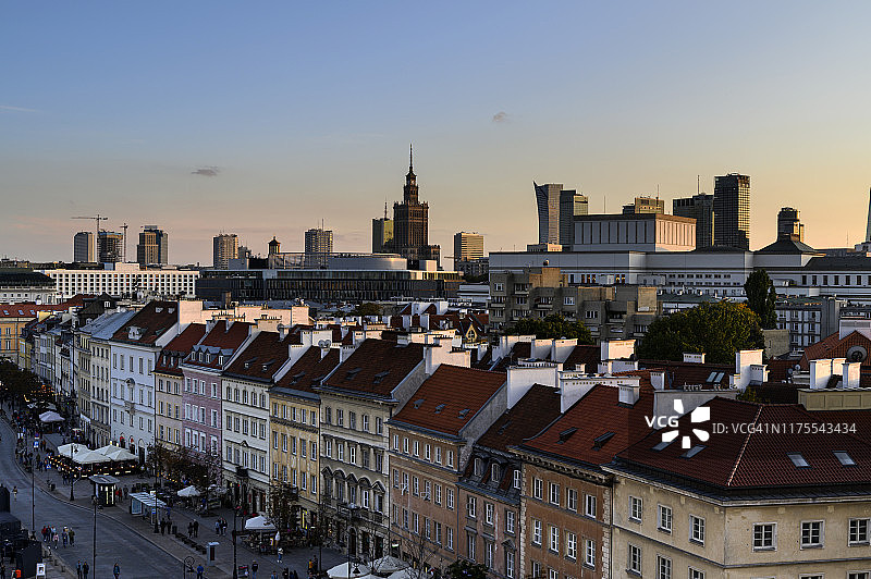 华沙市区全景图片素材