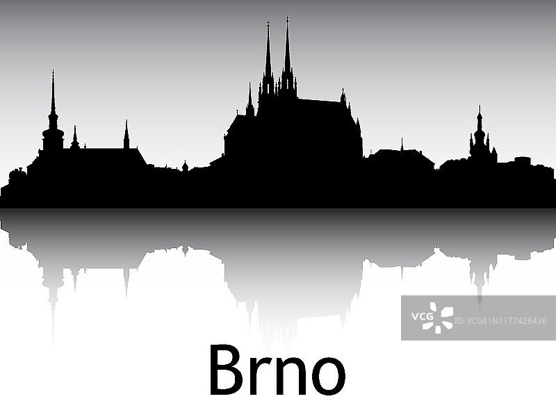 捷克布尔诺的全景轮廓天际线图片素材