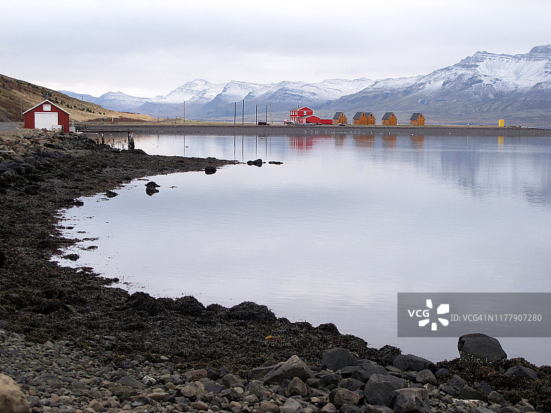 冰岛Eskifjörður的木屋图片素材