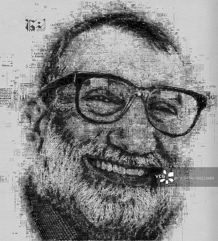 一个微笑的老人的肖像图片素材