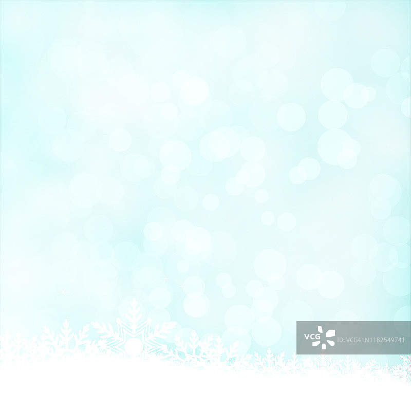 柔和的浅蓝色和白色的颜色珠光宝气和雪花水平背景stock矢量插图。圣诞冬季白色和蓝色的股票背景图片素材